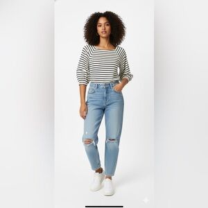 🤩 NWOT Free Assembly Balloon Sleeve Stripe Top Size Small